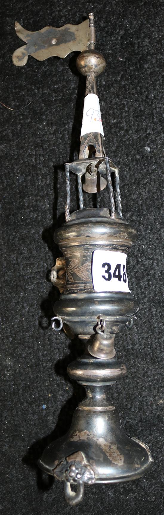 Jewish silver lamp